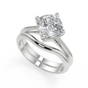 Alana 4 Claw Compass Set Solitaire Round Cut Diamond Engagement Ring - Nivetta